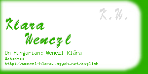 klara wenczl business card