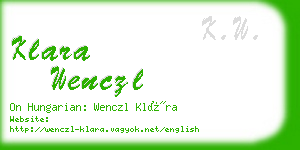 klara wenczl business card